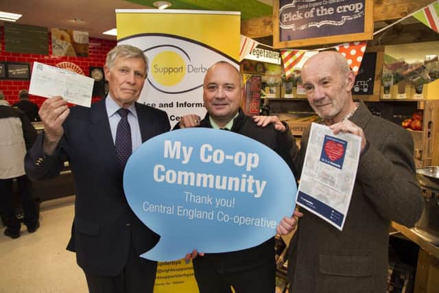 Sight Support Derbyshire ... Community Dividends Awards April 2016 .... Store manager Wayne Ingham with Martin Wilson and Howard Birchall from Sight Support Derbyshire
