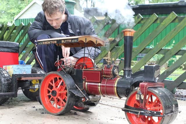 Model engineers, Daniel Newton with his 2" scale model of a Burrell steam roller
