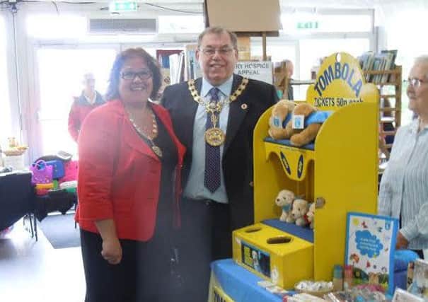 New mayor George Wharmby with the Lady Mayoress at the Buxton Rotary annual bazzar