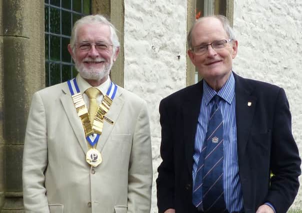 Alan Grant, chairman of Bakewell Probus Club, and speaker John Craike.