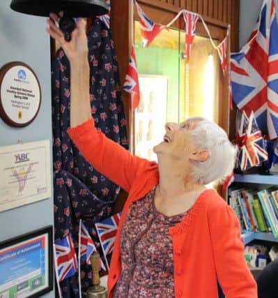 Jean Stone, 83, submitted a memory for the exhibition on the day. She was also given the honour of ringing the school bell.