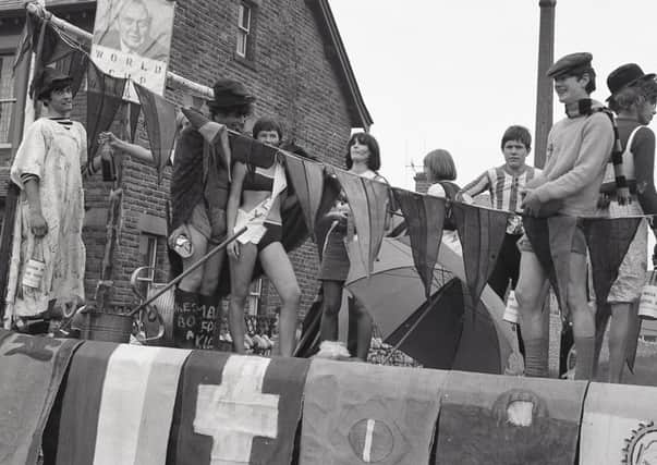 Buxton Advertiser archive, July 1966, a world cup float in Buxton carnival