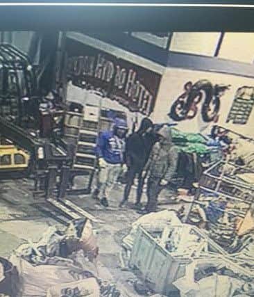 CCTV images released by Tin Man Scrap of alleged offenders.