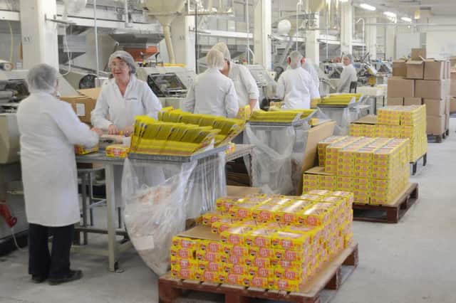 The Love Hearts packing room at the Swizzels factory.