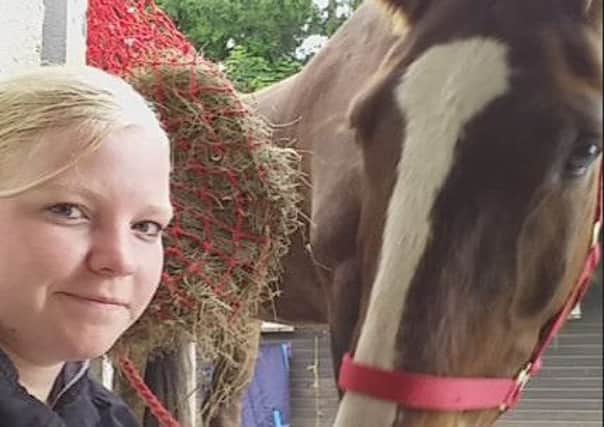 The youngest ever chairman of High Peak Diabetic Self Help Group, Eve, with her horse who does not let her diabetes tip her doing anything