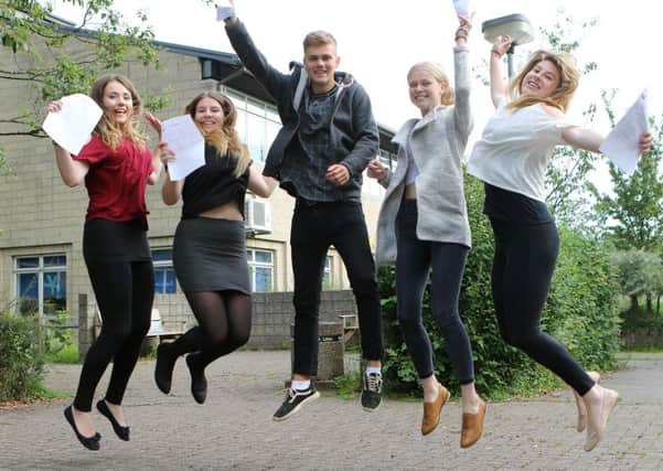 Students receiving their A-Level results today