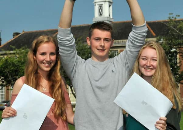 King's School A-level students Maddie Townley, Edd Austin and Louise Marchington. Photo contributed.