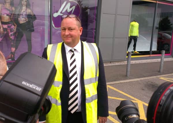Mike Ashley of Sports Direct outside the company's Shirebrook headquarters at the 2016 annual general meeting.
