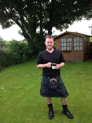 Christopher Baxter, who claims he was assaulted for wearing a kilt.