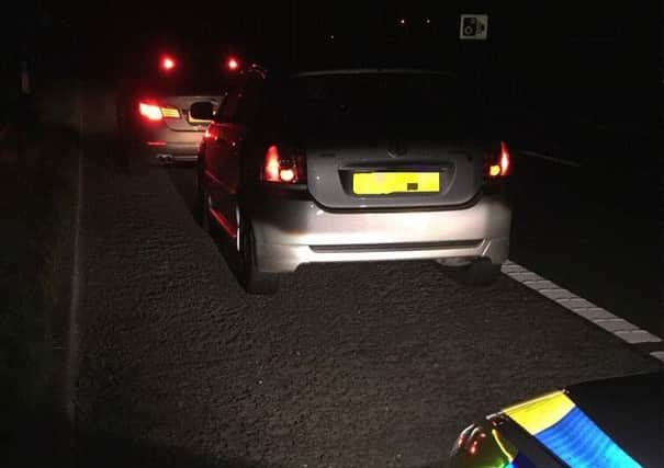 The car was apprehended by Derbyshire Police on the M1.