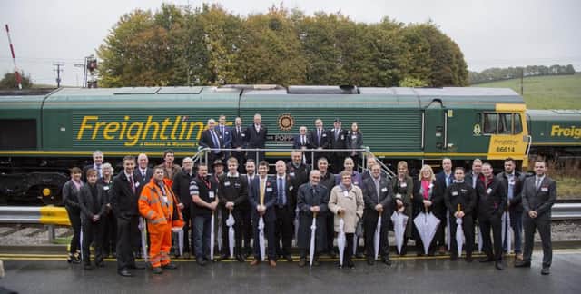Unveileing of the new memorial freight train at Tarmac Tunstead.