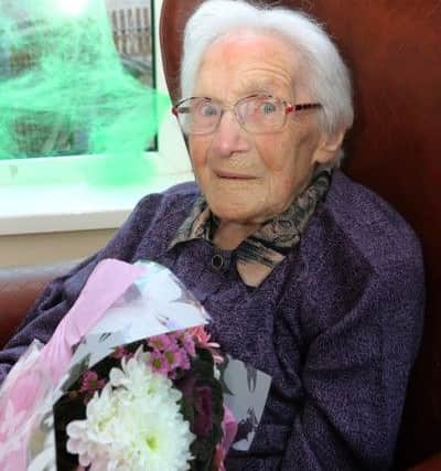 Nora Hill on her 107th birthday