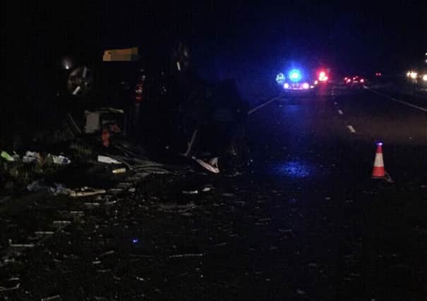 A car ended up on its roof on the A38 in Derbyshire yesterday evening.