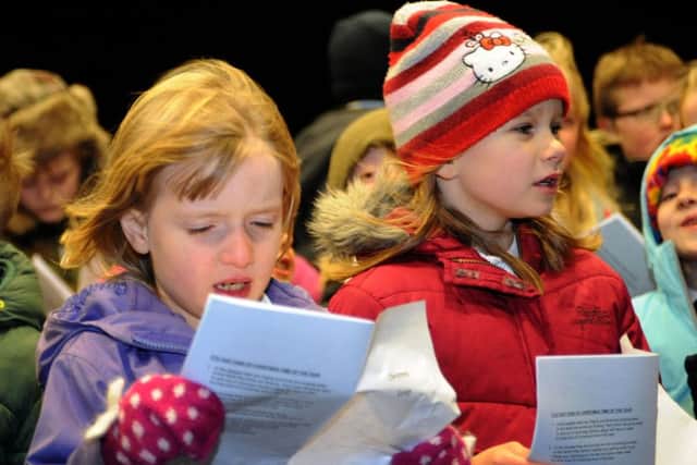 Buxton Christmas lights switch on.
Pupils from the Taddington and Priestley Church of England Primary School entertain the crowds with their Christmas songs.