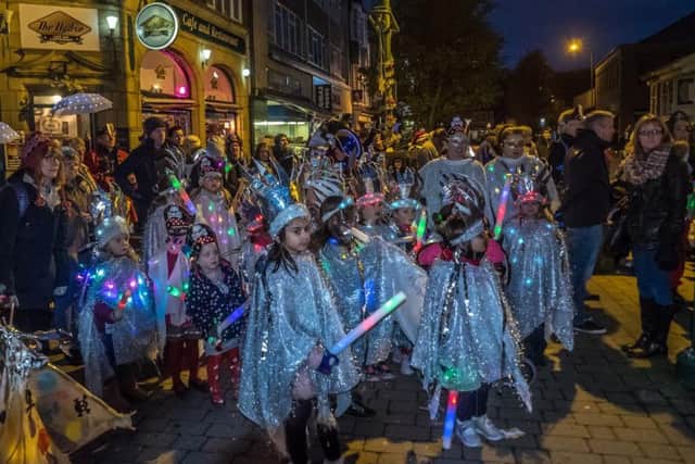 Buxton's first WInter parade organised with the Town Team and Buxton Sparkles. Photo Roger Beverley.
