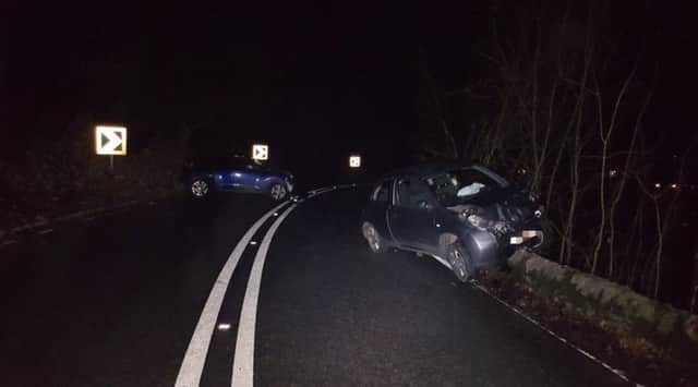 Two cars crashed near King Sterndale on Sunday night.