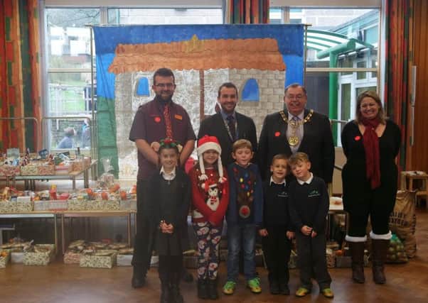 Burbage Primary School pupils have filled 111 Christmas hampers for residents living in sheltered accomadtion