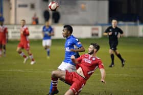 Matlock Town v Hednesford Town. Marcus Dinanga.