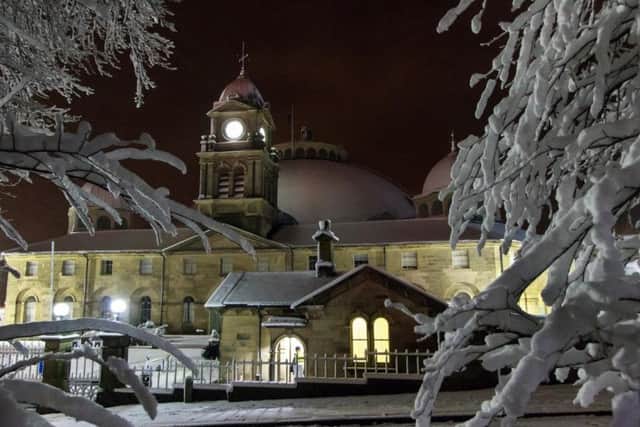 The Devonshire Dome in Buxton at Christmas.