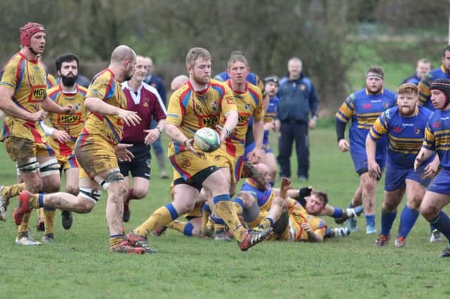 Buxton (gold) defeated Tupton to reach the final of the Derbyshire Shield. Photo: Jason Chadwick