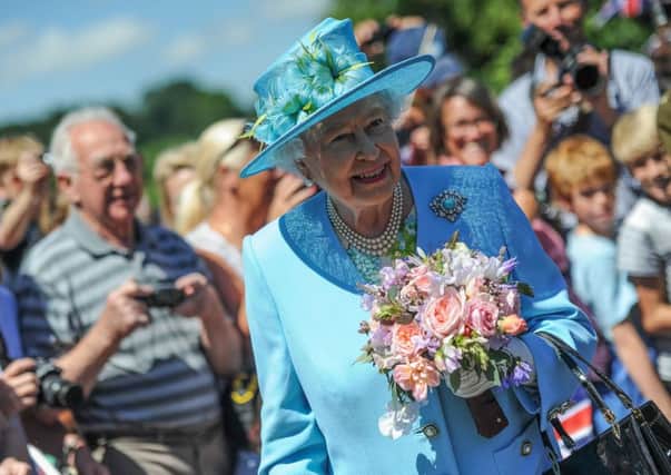 Her Majesty The Queen of England and The Duke Of Edinburgh visit Chatsworth House 10th July 2014.