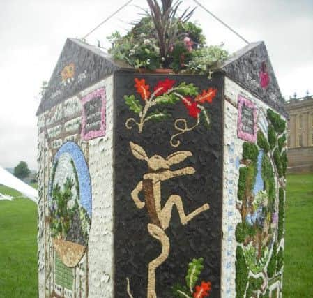 The finished wells dressing board is on display at RHS Chatsworth
