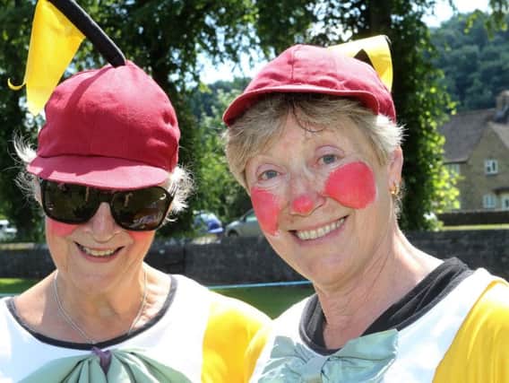 Tweedle Dee and Tweedle Dum, Gill Roberts and Rachelle Maltz-Jones. Photo: Jason Chadwick.