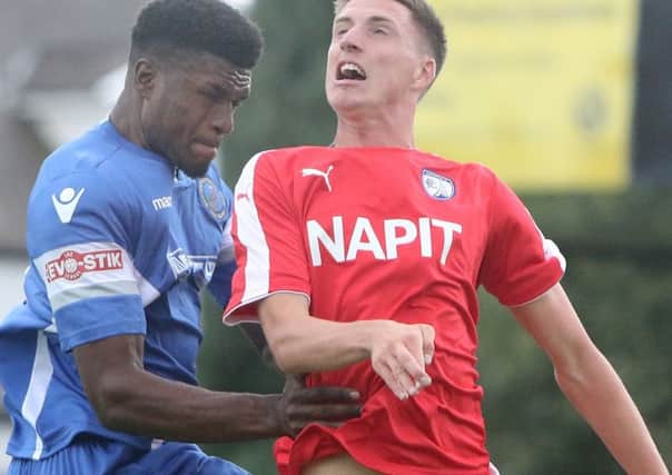 Buxton Fc v Chesterfield (red), Joel Bembo-Leta and Jake Beesley