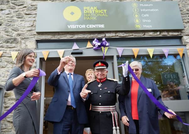From left: Peak District National Park Authority chief executive Sarah Fowler, Countryfile's John Craven, Lord Lieutenant William Tucker and authority chair Lesley Roberts opened the revamped Castleton Visitor Centre.