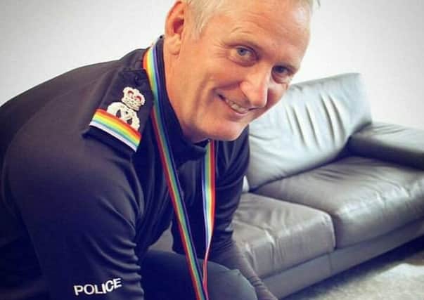Derbyshire Police Chief Constable Peter Goodman showing his colours for  LGBT Pride