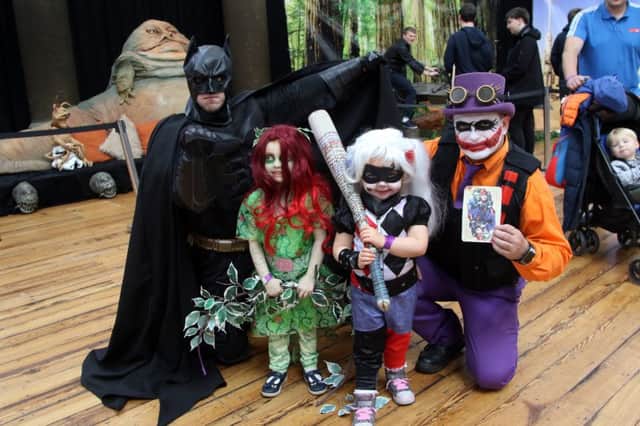 Batman and Joker meet the kids Jenny Frost (poison ivy) and Tegan Masterson ( Harlequin).