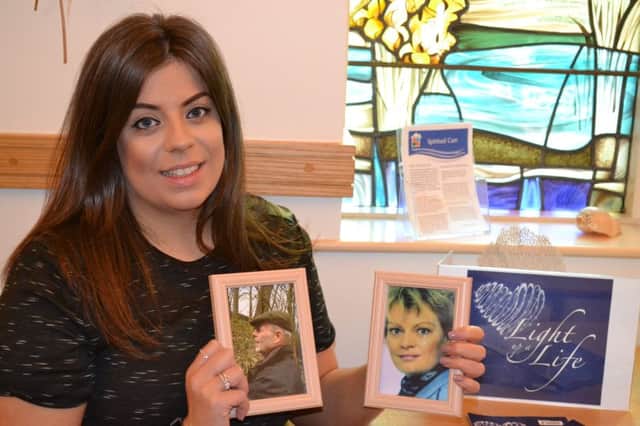 Rose Turpie, 28 from Chinley is supporting this years Light up a Life Appeal be dedicating a light in memory of her parents Sally and Paul Turpie.