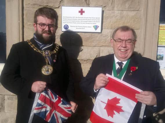 Councillor Matthew Stone Mayor of the High Peak and former mayor Coun George Wharmby who is now the chairman of the High Peak and Hope Valley Community Rail Partnership
