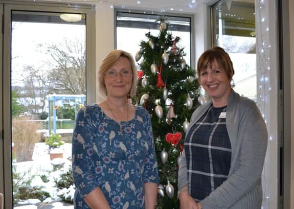 Ann Burgoyne with Sheona Goodall who will be taking over her role at Blythe House Hospice
