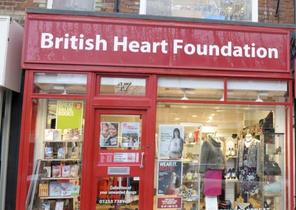 Some of the charity shops in Lytham. BHF and Oxfam.