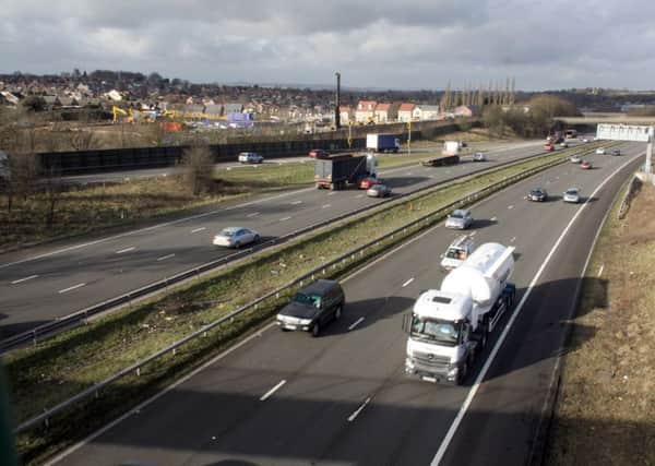 Pictured is the M1 motorway near Junctions 28 and 29.