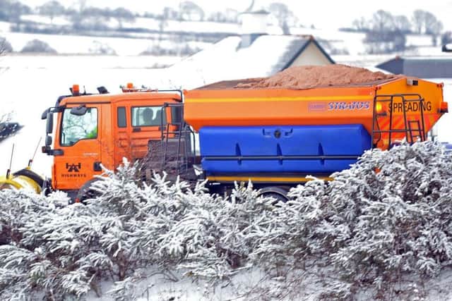 A gritter out on the roads of Derbyshire