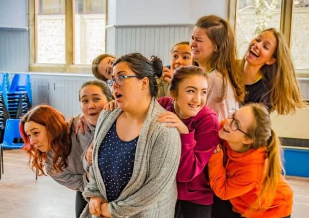 The girls of West Side Story in rehearsals.