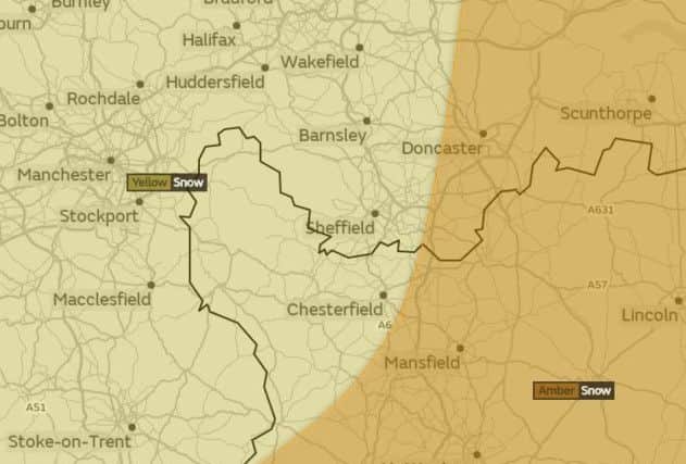 The Met Office has upgraded the warning for snow to amber