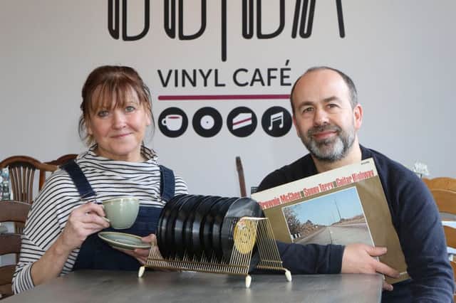 Vinyl Cafe opening, Barbara Morse and Neil McDonald