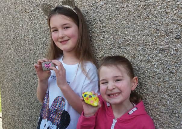 Erin and Evie talor have decorated more than 120 rocks so far