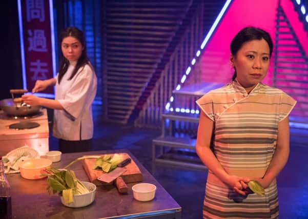 Siu-See Hung (Helen) and Tina Chiang (Lily) in Mountains - The Dreams of Lily Kwok. Photo by Jonathan Keenan.