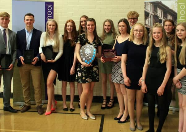 Sports award winners at Lady Manners School, Bakewell.