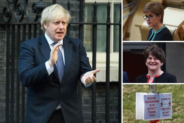 The survey reveals attitudes towards the leadership of Boris Johnson, Nicola Sturgeon and Arlene Foster (photos: Getty)